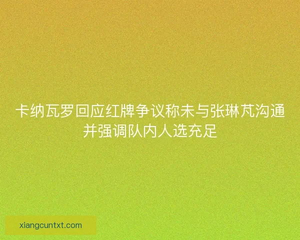 卡纳瓦罗回应红牌争议称未与张琳芃沟通并强调队内人选充足