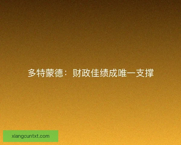 多特蒙德：财政佳绩成唯一支撑