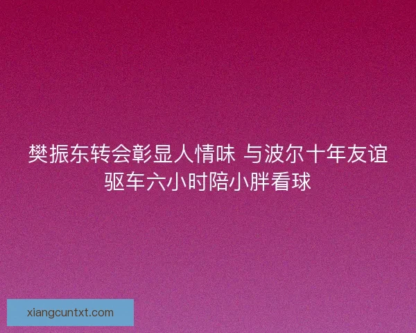 樊振东转会彰显人情味 与波尔十年友谊驱车六小时陪小胖看球