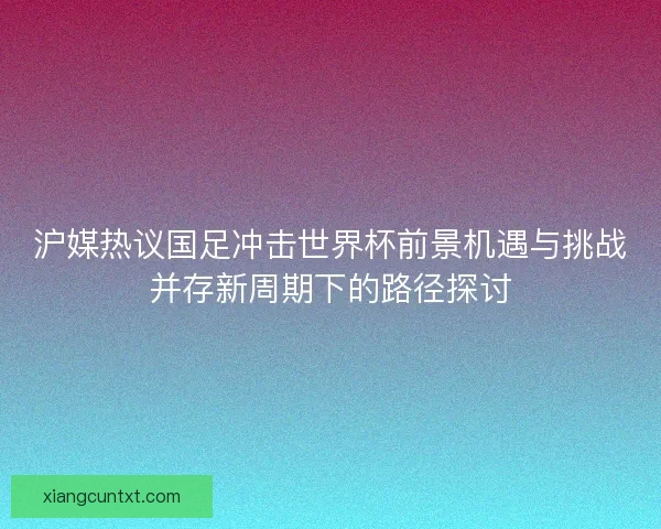沪媒热议国足冲击世界杯前景机遇与挑战并存新周期下的路径探讨